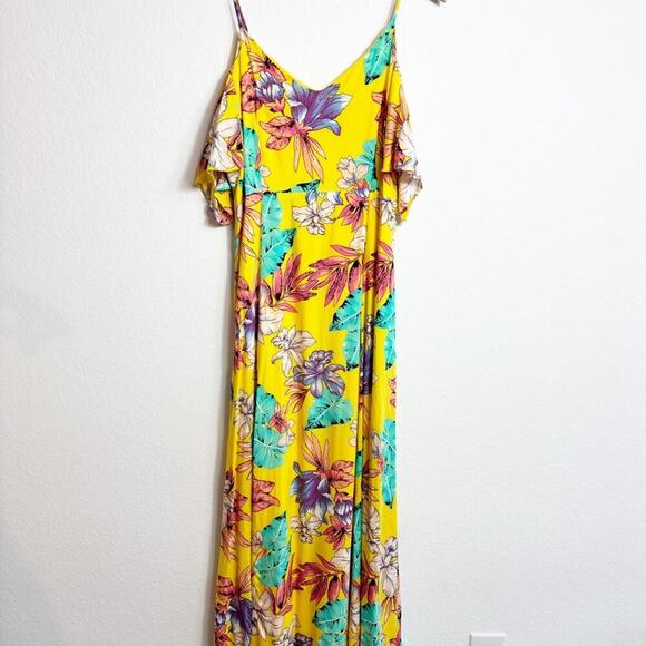 DAVI AND DANI VIVID TROPICAL FLORAL PRINT SUMMER MAXI DRESS IN FLORAL LARGE - Picture 2 of 11